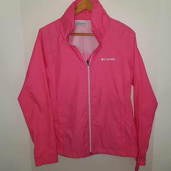 HOST PICK 🩷 COLUMBIA *NWOT* Sportswear Nylon Wind Breaker Pink Medium - Picture 11 of 15